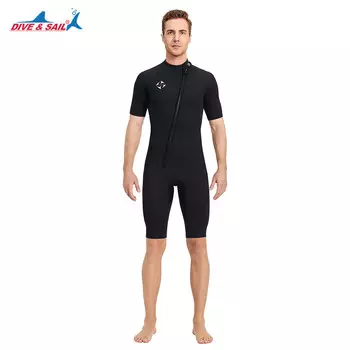 SBART Defsel 3 мм мужской цельный гидрокостюм с короткими рукавами, солнцезащитный гидрокостюм для серфинга, черный - обратите внимание на размер при размещении заказа