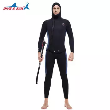 SBART Defsel Гидрокостюм 5 мм Теплый гидрокостюм на замшевой подкладке, черный — обратите внимание на размер при размещении заказа