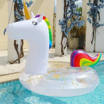 SBART Единорог плавательное кольцо утолщенное ПВХ кольцо для плавания для взрослых водные развлечения надувной поплавок единорога 110*40 см
