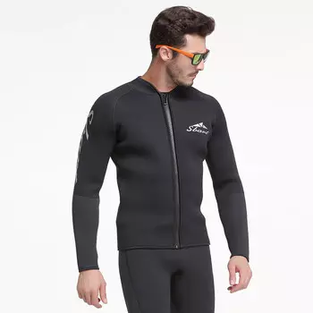 SBART гидрокостюм 1,5 мм, гидрокостюм с длинными рукавами, защита от холода, защита от солнца, зимний купальник для подводного плавания, комплект нижнего белья 1431, одинарный верх M