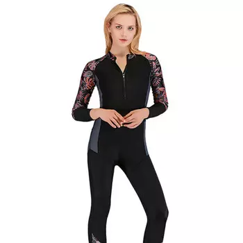 SBART гидрокостюм женский купальник с длинными рукавами костюм для подводного плавания для похудения тонкий костюм для серфинга 1334 флуоресцентно-розовый с фиолетовым принтом XXL