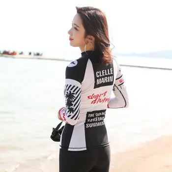 SBART гидрокостюм женский сплит с длинными рукавами костюм медузы быстросохнущий солнцезащитный костюм для подводного плавания костюм для серфинга на открытом воздухе топ L