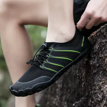 SBART Mulberry мужские и женские забродные туфли для плавания, быстросохнущие туфли с пятью пальцами, черно-зеленые 9519 35-47