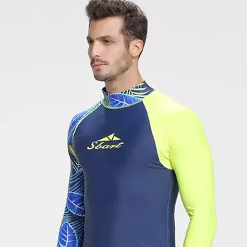 SBART мужской сплит-костюм для дайвинга с длинным рукавом, солнцезащитный купальник, костюм для серфинга и подводного плавания, костюм медузы, солнцезащитная одежда, 742, топ XXXL