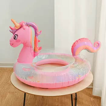 SBART сиденье для воды, детский круг для плавания, животное с рисунком единорога, сиденье для взрослых, розовый круг с единорогом, 90 #