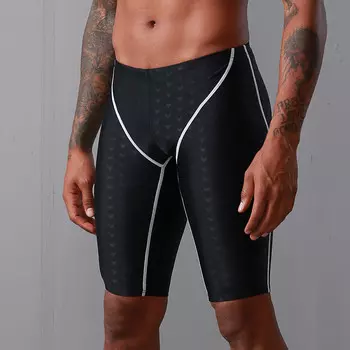 SBART сухой пятиточечный купальник, мужские плавки, плавки, предотвращающие смущение, 309, белая, серая линия, 5XL (165-190 фунтов)