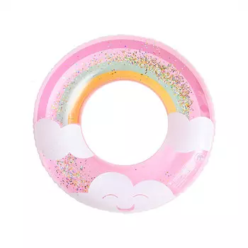SBART утолщенное кольцо для плавания с облаком и блестками, радужное кольцо для плавания, детское надувное кольцо для плавания, оборудование для плавания, розовое кольцо для плавания с облаком 90 #*2