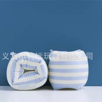 SBART утолщенный детский надувной круглый рукав для воды с двойными подушками безопасности, безопасный круг для плавания с синими полосками * 3