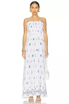 Сборчатое макси-платье Seafolly, white