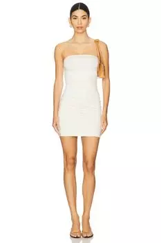 Сборчатое мини-платье-тубус Eterne, ivory