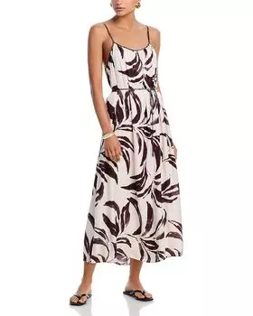 Сборчатое платье-макси с бретелями Bella Dahl, коричневый