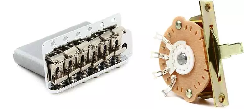 Сборка бриджа Fender American Vintage Strat Tremolo — хромированный комплект с 5-позиционным переключателем звукоснимателей Fender Stratocaster 0992049000=1 0991367000=1