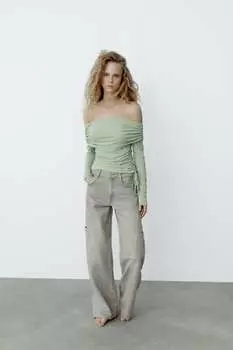Сборка топ ZARA, зеленое яблоко