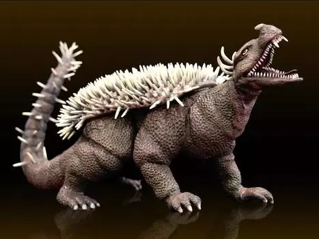 Сборная модель Godzilla Raids Again Middle Size Series Anguirus 1/250 Scale Model Kit Kaiyodo