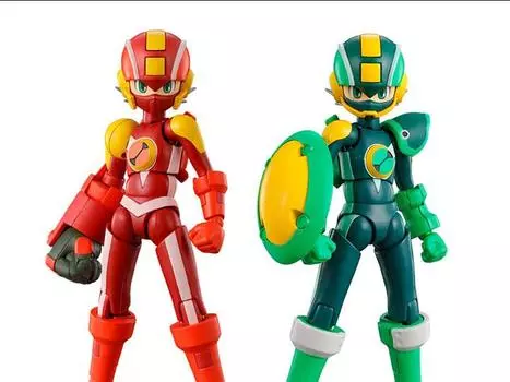 Сборная модель Mega Man Battle Network SMP Mega Man (Style Change Heat Guts & Wood Shield) Exclusive Model Kit Set Bandai Spirits