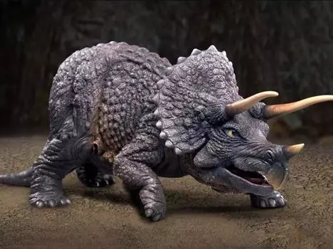 Сборная модель One Million Years B.C. Ray Harryhausen 100th Anniversary Triceratops Soft Vinyl Model Kit X-Plus
