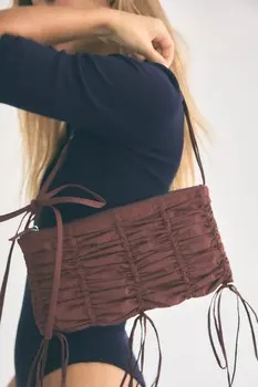 Сборная сумка на плечо ZARA, бордово-красный