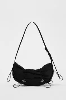 Сборная сумка на плечо ZARA, черный