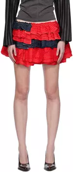 SC103 Красно-синяя мини-юбка Passage