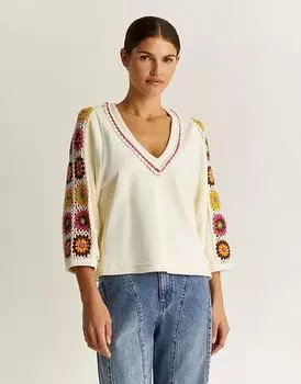 Scalpers – Цветной свитер с деталями, связанными крючком