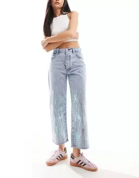 Scalpers – Джинсы светло-голубого цвета с пайетками