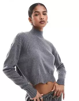 Scalpers – Joy Perkin – Джемпер Marl Grey с фестончатым подолом