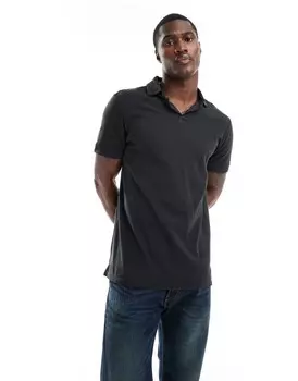 Scalpers – узкая черная рубашка-поло