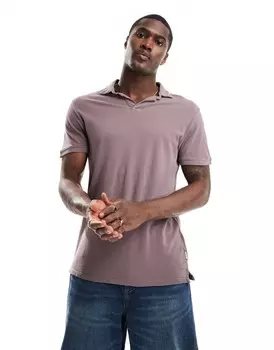 Scalpers – узкая рубашка-поло темно-бордового цвета