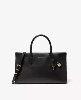 Scarlett Кожаная сумка на плечо Satchel трансформируемая в кроссбоди Michael Michael Kors, чёрный
