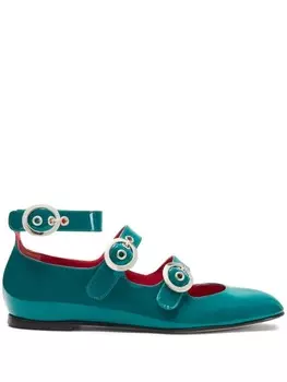 Scarosso кожаные балетки Linda II, зеленый