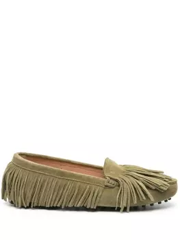 Scarosso лоферы с бахромой, зеленый