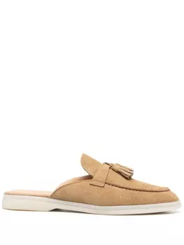 Scarosso мюли с кисточками, нейтральный цвет