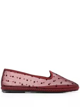 Scarosso сетчатые балетки Valentina, красный