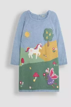 Сцена трикотажное платье Jojo Maman Bb, голубой