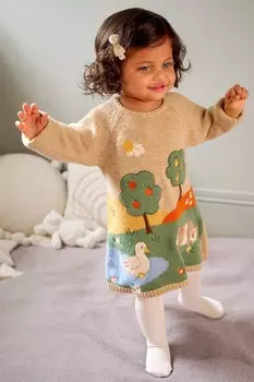 Сцена трикотажное платье Jojo Maman Bb, нейтральный