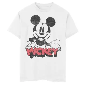Счастливая футболка Disney's Mickey Mouse для мальчиков 8–20 лет, белый