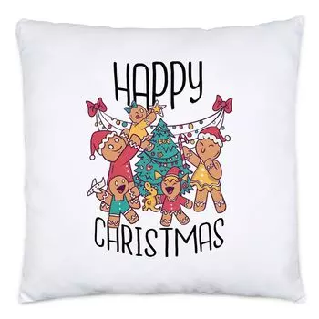 Счастливого Рождества Подушка Рождество Семейное Время Рождественская Елка Подарки Идея Подарка Счастливая Семья Hey!Print