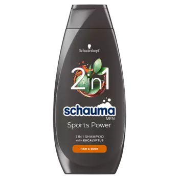 Schauma Men Sports Power укрепляющий шампунь для мужских волос и тела, 400 мл