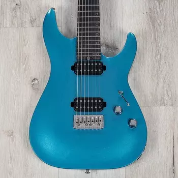 Schecter 2941 Aaron Marshall AM-7 7-струнная гитара, гриф из макассарского черного дерева, кобальтовый сланец
