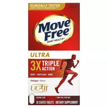 Schiff, Move Free, ультраэффективная добавка для здоровья суставов тройного действия, 30 таблеток, покрытых оболочкой