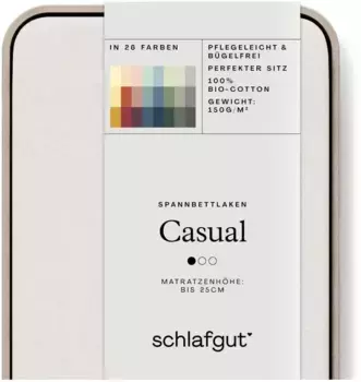 Schlafgut приталенная простыня "CASUAL и т.п. по размеру. 90х200 90-100х190-200 см, 1 шт., песочный