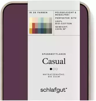 Schlafgut приталенная простыня "CASUAL и т.п. по размеру. 90х200 140-160х200 см, 1 шт., фиолетовый
