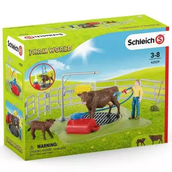 Schleich Cow Pen + Автомойка