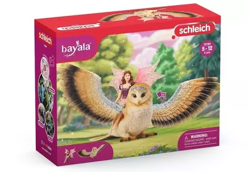Schleich, статуэтка Фея, летящая на сове, 70789