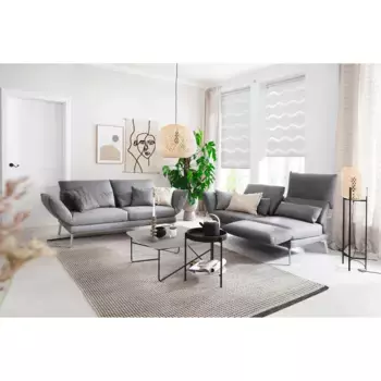 SCHNER WOHNEN коллекция «Тильда» двойная рулонная штора, прозрачная, защитная перегородка, с сверлением/без сверления, свободно висящая, на зажимах, технология рулонных штор серебристого или белого цвета Schner Wohnen-Kollektion, цвет Welle we...