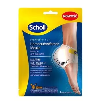 Scholl Expert Care, Отшелушивающая маска для пяток с маской AHA