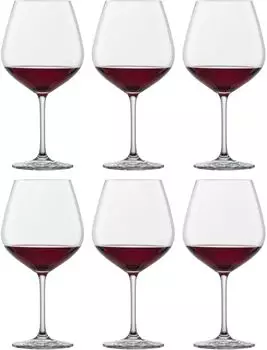 Schott Zwiesel, 6 предметов, бордовая чашка, бокал для красного вина Via, тритановый кристалл, сделано в ЕС, можно мыть в посудомоечной машине, тритановый защитный бокал для красного вина, бокал Aperol 110499, прозрачный