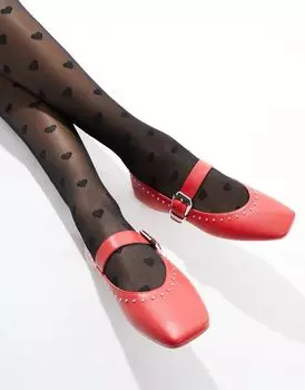 Schuh – Lucy – Красные балетки с заклепками