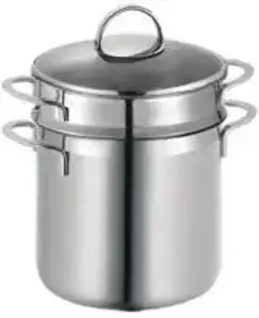 SCHULTE-UFER Кастрюля для спагетти "Волна", нержавеющая сталь, (1 шт.), индукционная 5 л + 20 см, цвет silberfarben