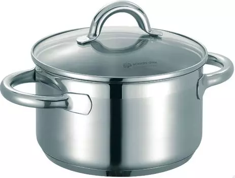 Schulte-Ufer LOOP Кастрюля для приготовления мяса с крышкой, нержавеющая сталь, диаметр 20 см, подходит для индукционных плит Schulte Ufer